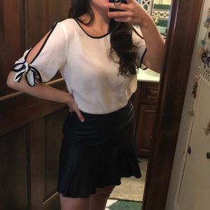 White and black shirt